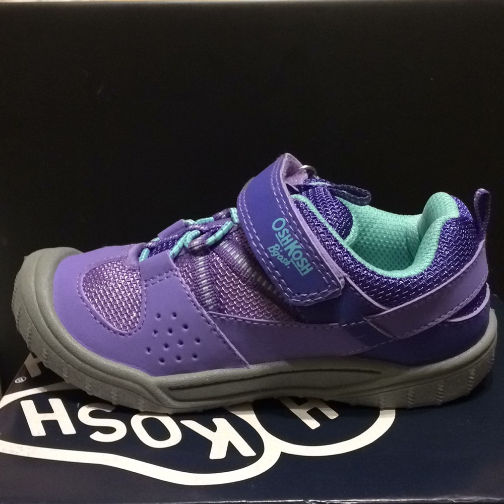 Girls/ Toddler Size 11 Purple/Aqua Velcro Sneakers